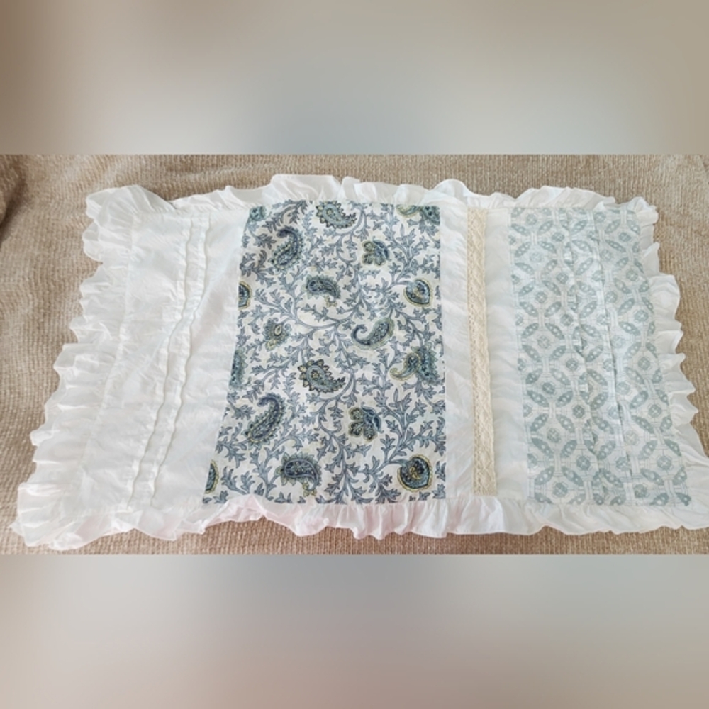 Pair Madison Park King Pillow Shams Shabby Chic Lace Cottagecore Paisley